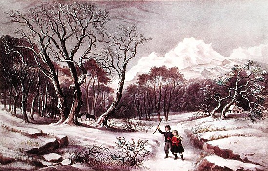 Woodlands in Winter, published Nathaniel Currier (1813-88) and James Merritt Ives (1924-95) van American School