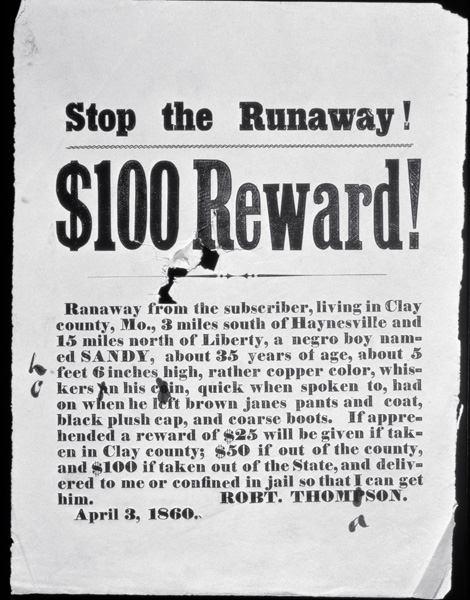 Reward Poster, April 3, 1860 (letterpress broadside) van American School, (19th century)