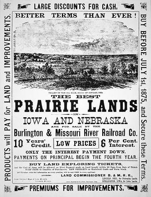 Land sale poster, 1875 (print) van American School, (19th century)