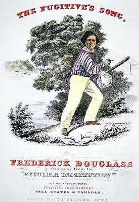 Poster for 'The Fugitive's Song' composed in honour of Frederick Douglass (1818-95) by Jesse Hutchin van American School, (19th century)