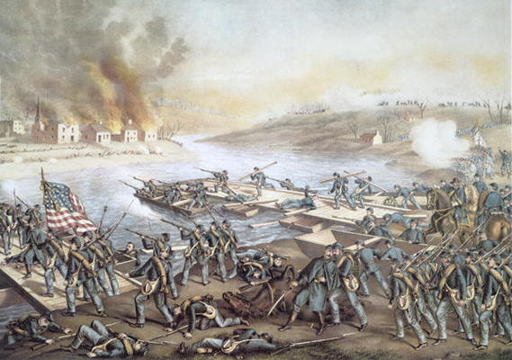 The Battle of Fredericksburg, 13th December 1862 (litho) van American School, (19th century)