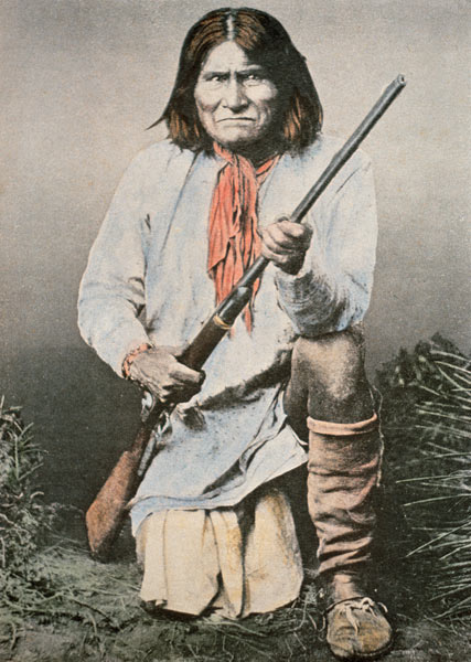Geronimo (coloured photo) van American School, (20th century)