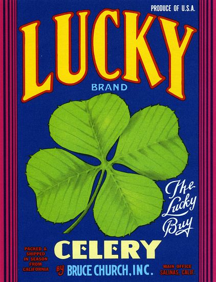 Lucky Brand Celery Fruit Crate Label van American School, (20th century)