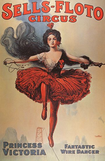 Poster advertising the 'Sells-Floto Circus' van American School, (20th century)