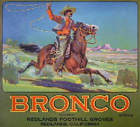 'Bronco Oranges', c.1900 (colour litho)
