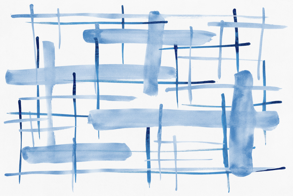 Abstract Lines Blue and White 06 van amini54