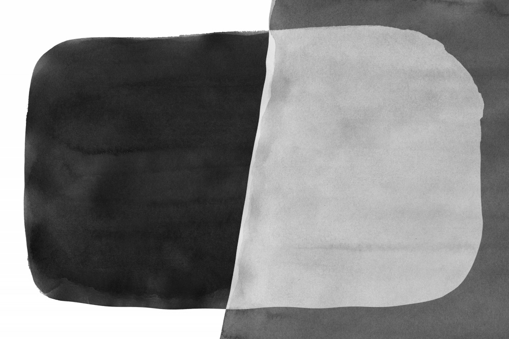 Minimal Black and White Abstract 06 Brushstroke van amini54