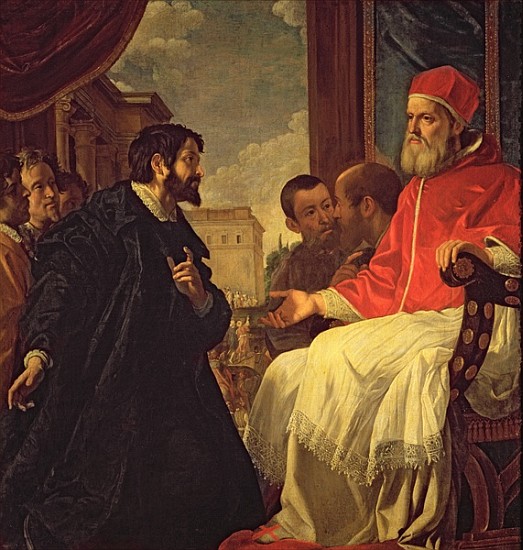 Michelangelo and Pope Julius II van Anastasio Fontebuoni