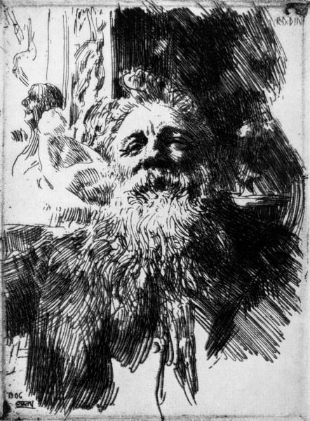 Auguste Rodin / Etch.by A.Zorn / 1906 van Anders Leonard Zorn