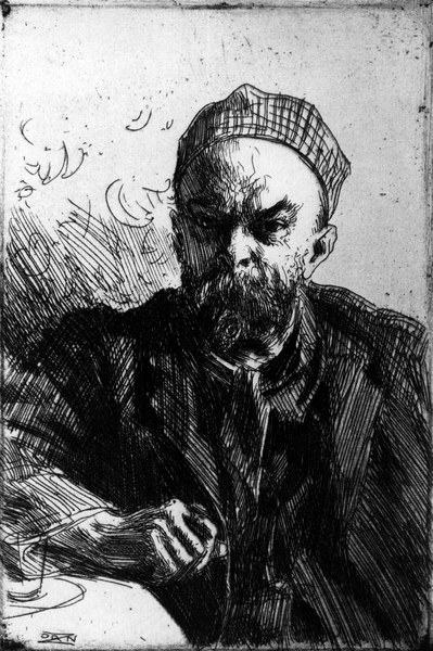 Paul Verlaine / Etch.by A.Zorn / 1895 van Anders Leonard Zorn