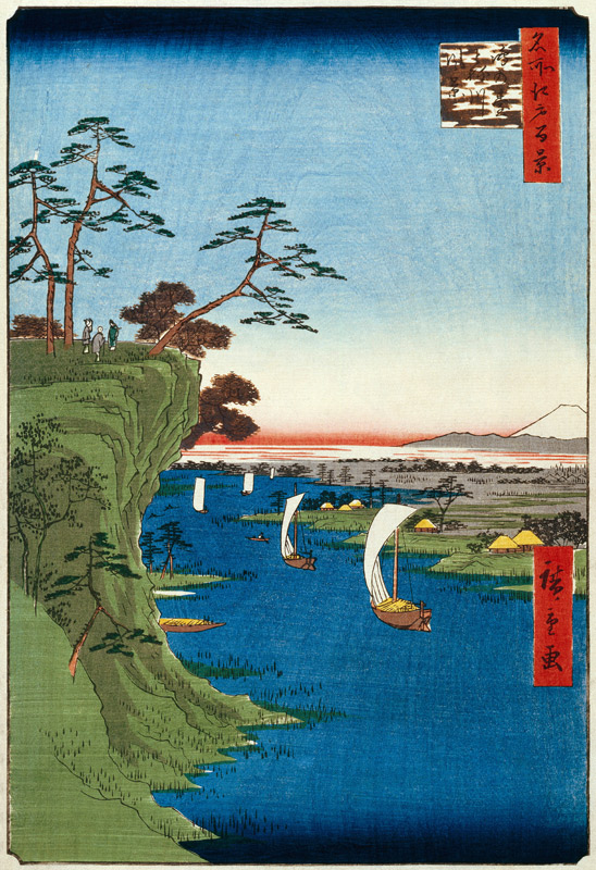View of Konodai and the Tone River (One Hundred Famous Views of Edo) van Ando oder Utagawa Hiroshige