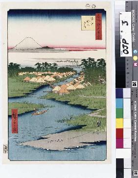 Nekozane bei Horikiri. Aus der Serie: Hundert Ansichten von berühmten Orten in Edo.
