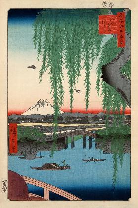 View of the Yatsumi Bridge (One Hundred Famous Views of Edo)