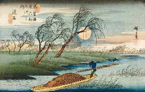 Full Moon at Seba, from the series ''69 Stations of the Kisokaido'', c.1837-42 (see also 3941)