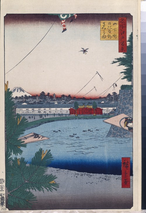 Hibiya and Soto-Sakurada from Yamashita-cho (One Hundred Famous Views of Edo) van Ando oder Utagawa Hiroshige