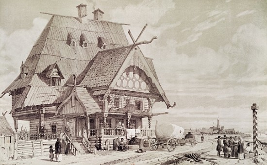 Hotels and Guest Houses, illustration from ''Voyage pittoresque en Russie'' van Andre Durand