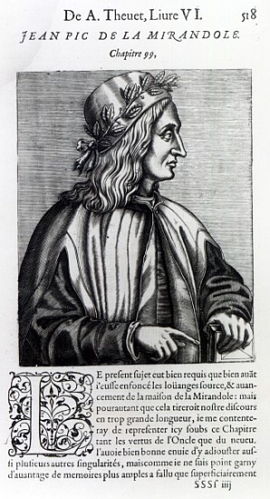 Giovanni Pico della Mirandola, from ''Les Vrais Pourtraits et vies des hommes illustres'' by Andre T van Andre Thevet