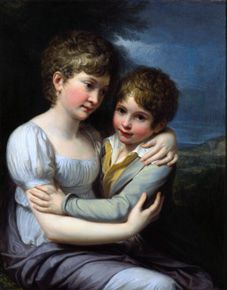 Die Kinder des Malers, Carlotta und Raffaello. van Andrea Appiani