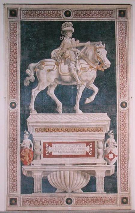 Equestrian monument to Niccolo da Tolentino (d.1435) 1456  (post restoration) van Andrea del Castagno