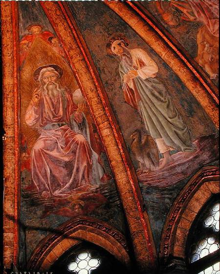 God the Father and St John, from the Vault of the Apse in the Chapel of St Tarasius van Andrea del Castagno