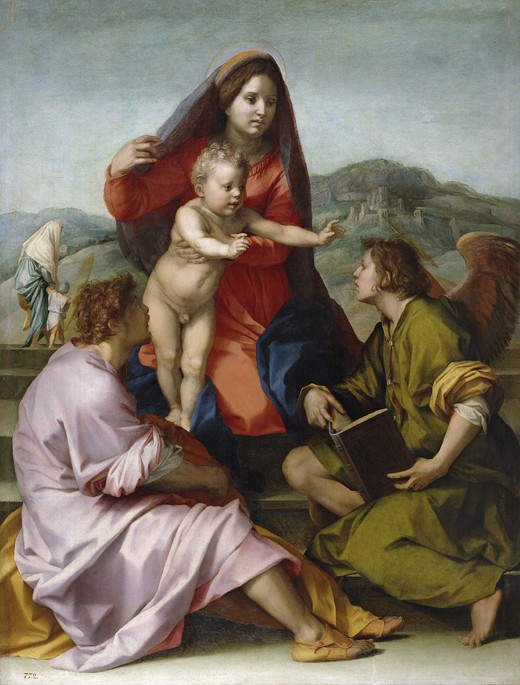Madonna and Child with Saint Matthew and the Angel van Andrea del Sarto