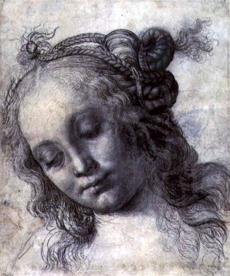 Woman Looking Down van Andrea del Verrocchio