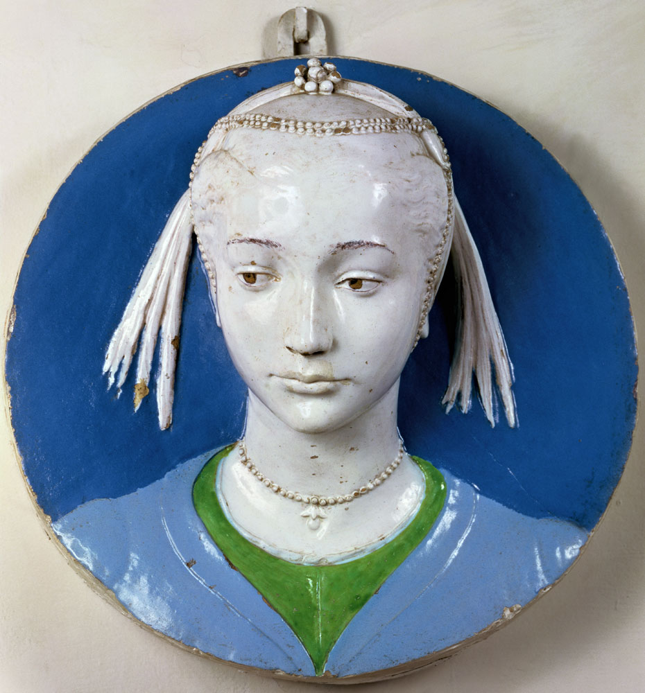 Relief of the head of a lady van Andrea Della Robbia