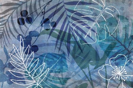 Abstract Botanical Blue