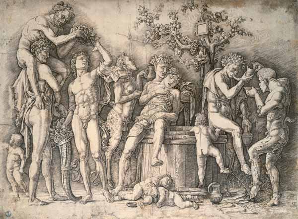 Bacchanalia and wine van Andrea Mantegna