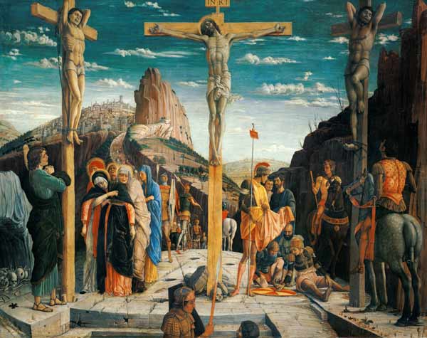 Kalvarienberg (Mittelstück der Predella eines Altarbildes für den Hauptaltar der Kirche San Zeno in van Andrea Mantegna