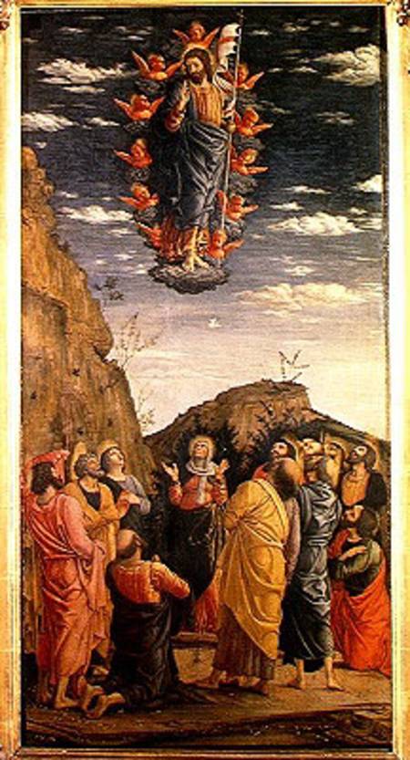 The Ascension, left hand panel from the Altarpiece van Andrea Mantegna