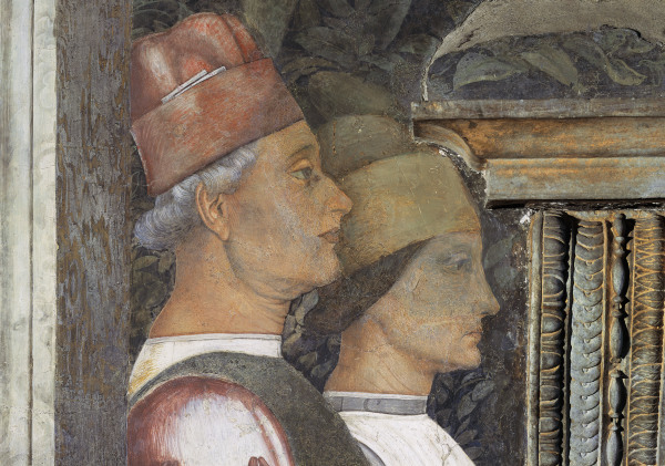 Camera d.Sposi, Courtiers van Andrea Mantegna