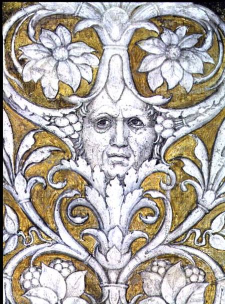 Self portrait incorporated into the decorative frieze of the Camera degli Sposi or Camera Picta van Andrea Mantegna