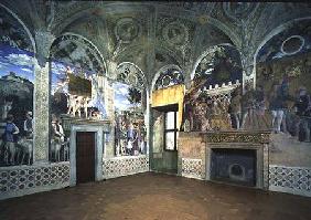 The Camera degli Sposi or Camera Picta with scenes from the court of Mantua, showing the Marchese Lu