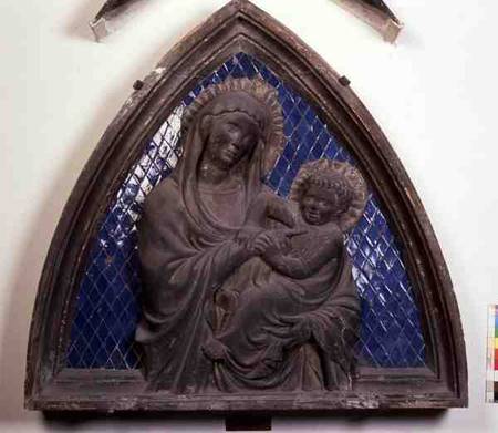 Virgin and Child, detail, relief tile from the Campanile van Andrea Pisano