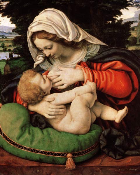 The Virgin of the Green Cushion, 1507-10 van Andrea Solario