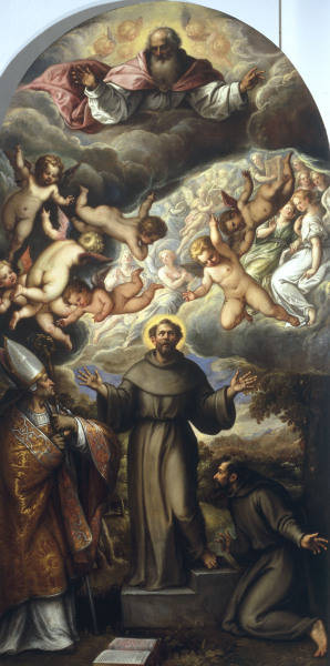A.Vicentino, Franz v.Assisi u. Heilige van Andrea Vicentino