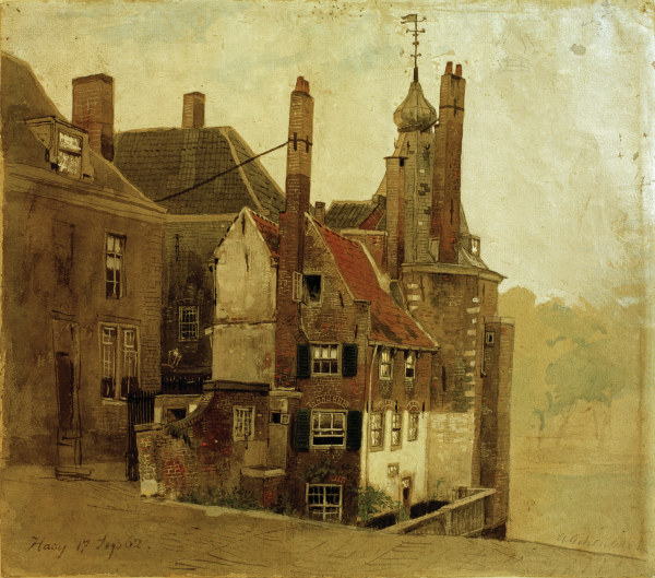 Houses in The Hague van Andreas Achenbach