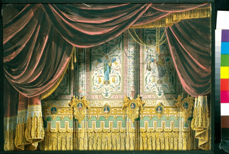Sketch for the curtain for the Michael Theatre in Saint Petersburg van Andreas Leonhard Roller