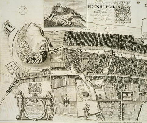 Plan of Edinburgh, pub. by John Smith (c.1652-1742) c.1710 (engraving) van Andrew Johnston