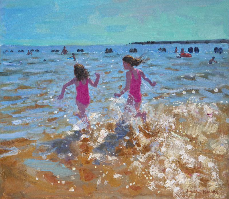 Splashing in the sea,Clacton van Andrew  Macara