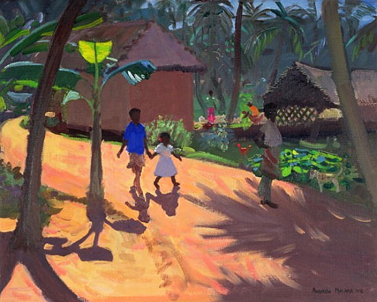 Road to Kovalum Beach, Kerala, 1996 (oil on canvas)  van Andrew  Macara