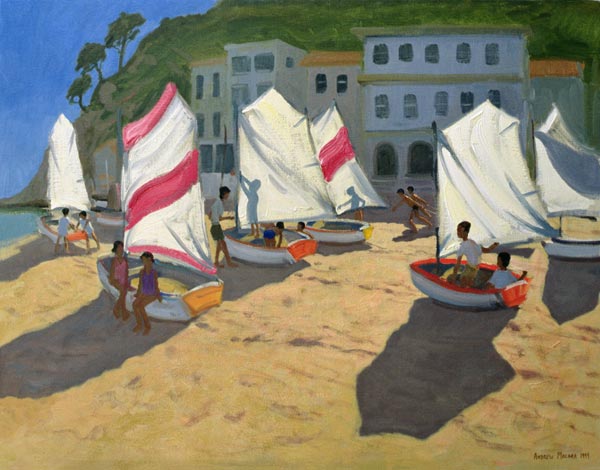 Sailboats, Costa Brava, 1999 (oil on canvas)  van Andrew  Macara