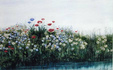 Poppies by a Stream van Andrew Nicholl
