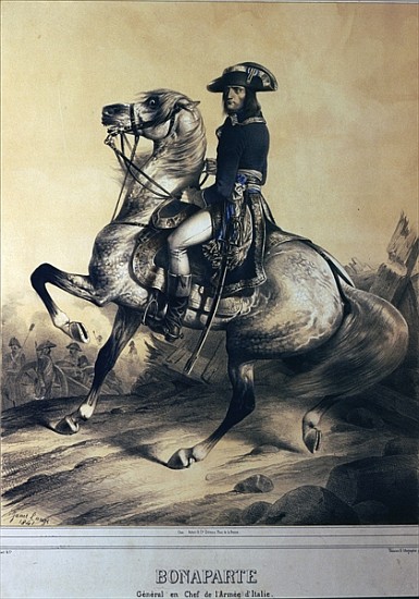 Napoleon Bonaparte as General and Supreme Commander of the Italian army van Ange-Louis (Janet-Lange) Janet