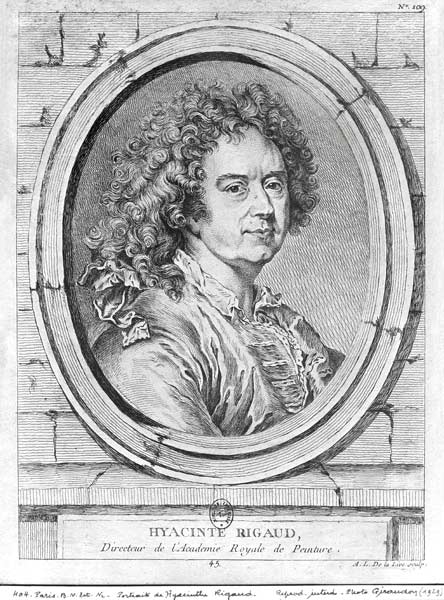 Portrait of Hyacinthe Rigaud, 1752-65 van Ange Laurent de Lalive de Jully