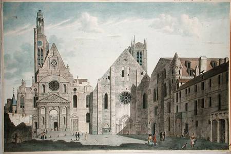 Facades of the Churches of St. Genevieve and St. Etienne du Mont, Paris van Angelo Garbizza