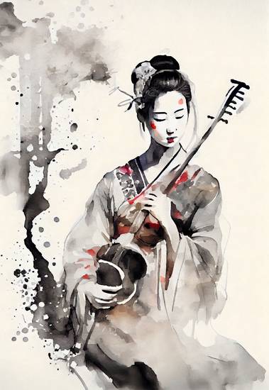De kunst van het geluid: Geisha en de harmonie van de viool