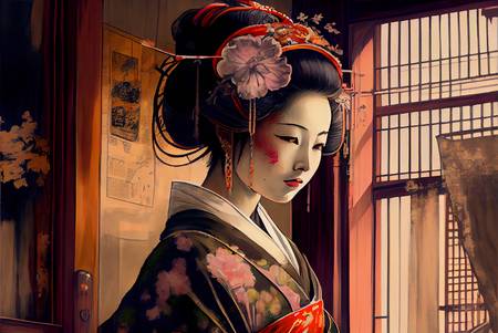 Verweven geschiedenis: traditionele geisha in authentieke gewaden