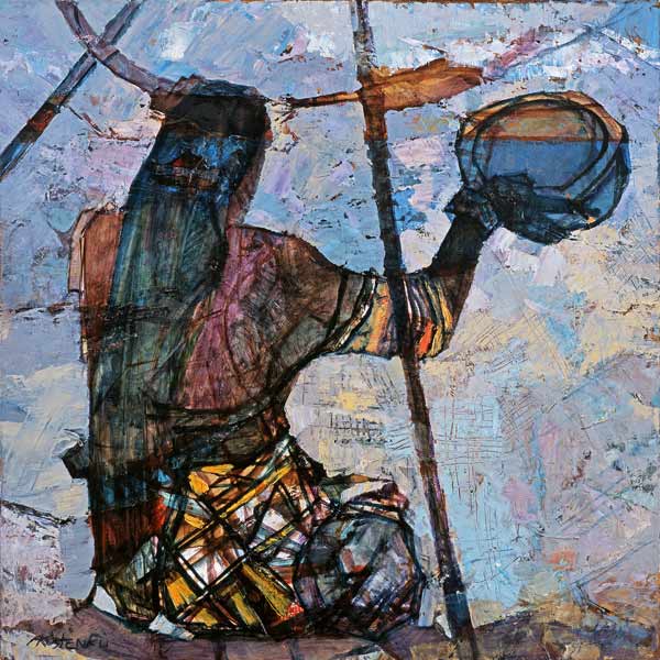 A Fishing Woman (oil on canvas)  van Anna  Kostenko